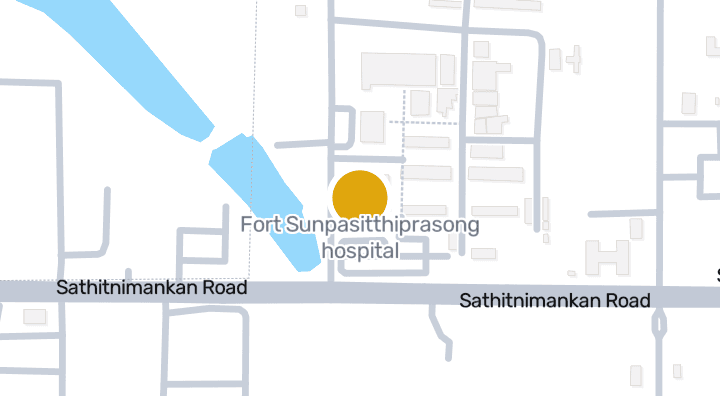 แผนที่แสดงFort Sunpasitthiprasong hospital