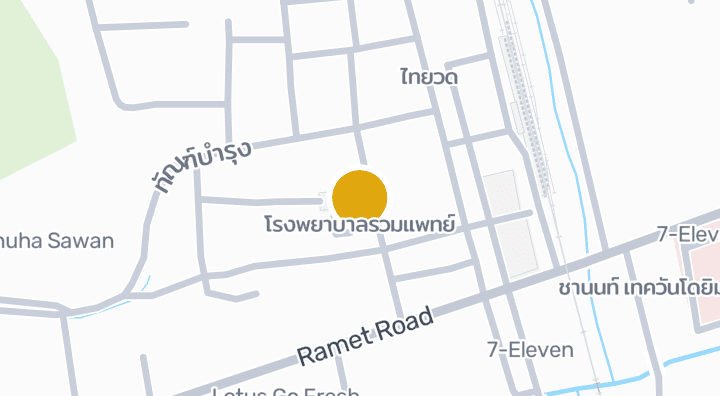 แผนที่แสดงโรงพยาบาลรวมแพทย์