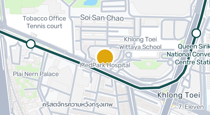 Map showing MedPark Hospital