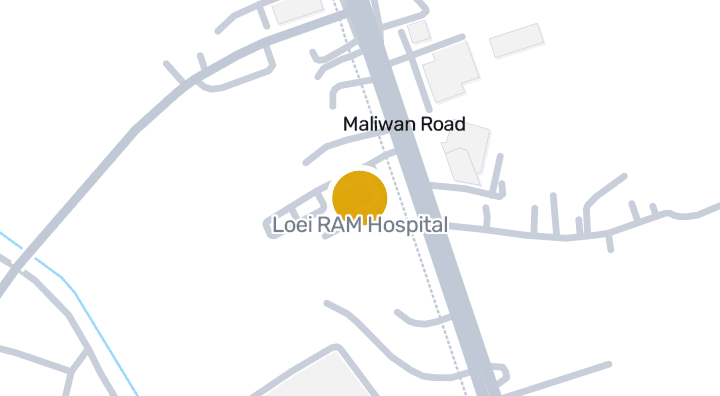 แผนที่แสดงLoei RAM Hospital