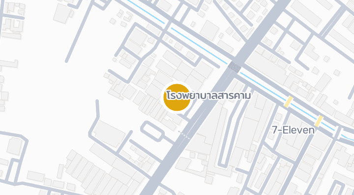 แผนที่แสดงโรงพยาบาลมหาสารคาม