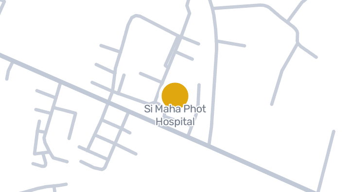Map showing Si Maha Phot Hospital