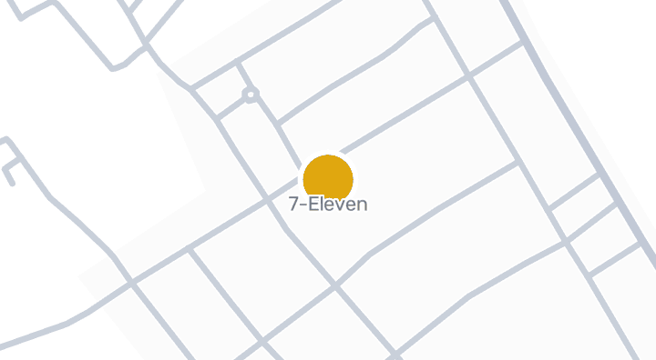 Map showing 7-Eleven