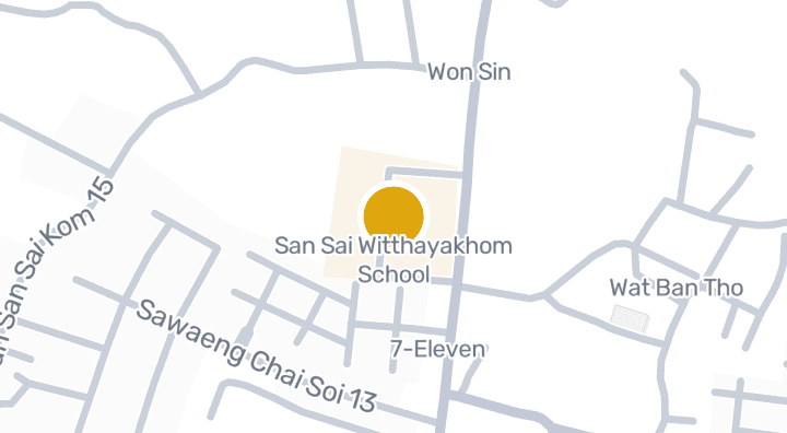 Map showing San Sai Witthayakhom School