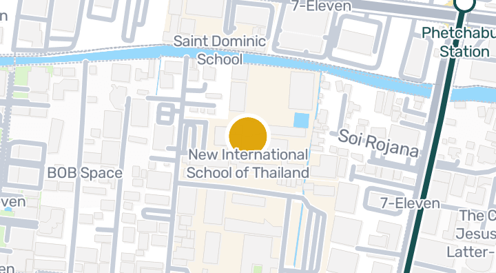 Map showing New International School of Thailand