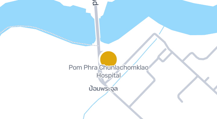 แผนที่แสดงโรงพยาบาลป้อมพระจุลจอมเกล้า