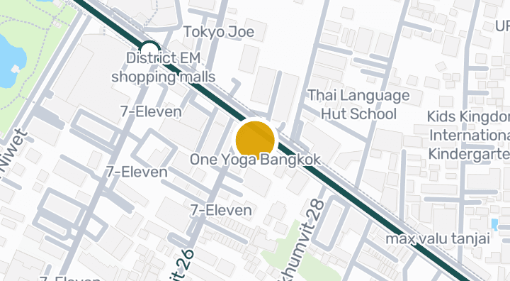 Map showing One Yoga Bangkok
