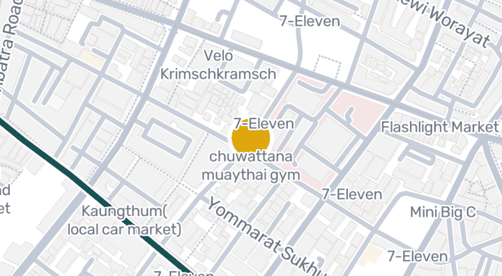 Carte montrant chuwattana muaythai gym