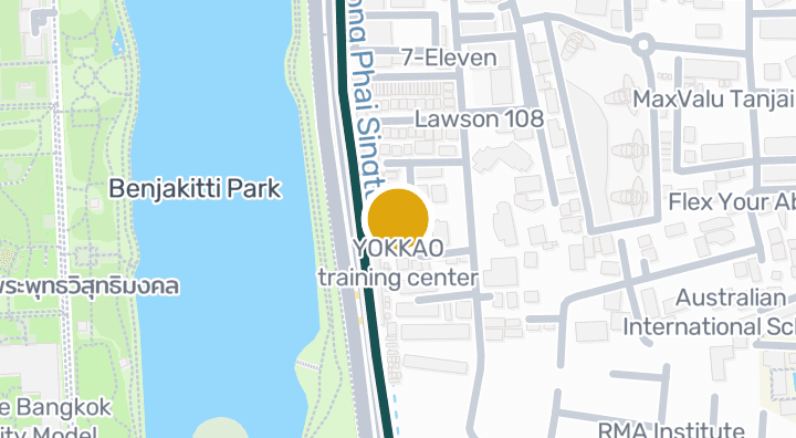 Map showing YOKKAO training center