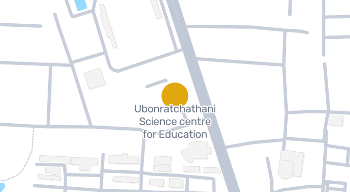 แผนที่แสดงศูนย์วิทยาศาตร์เพื่อการศึกษา อุบลราชธานี