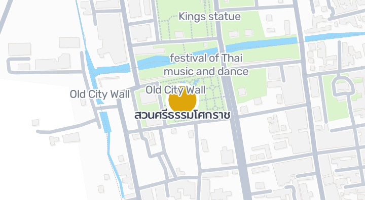 แผนที่แสดงสวนศรีธรรมโศกราช