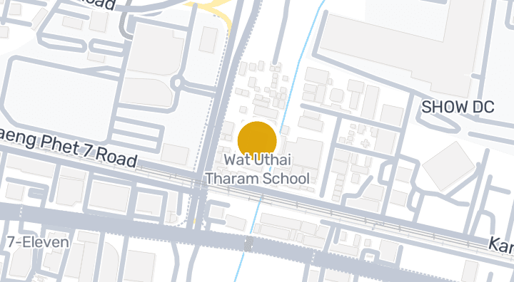 Map showing Wat Uthai Tharam School