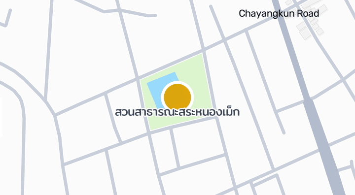 แผนที่แสดงสวนสาธารณะสระหนองเม็ก