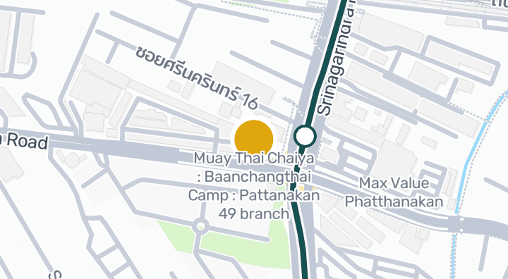Map showing Muay Thai Chaiya : Baanchangthai Camp : Pattanakan 49 branch
