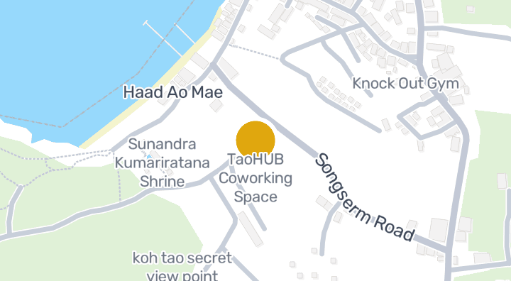 แผนที่แสดงTaoHUB Coworking