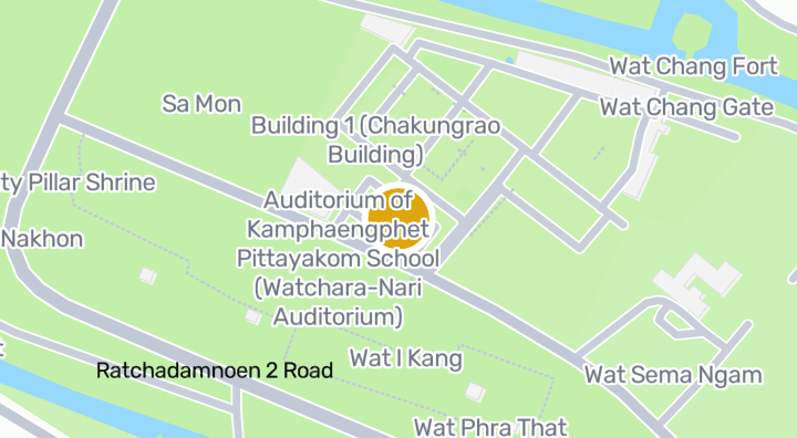 แผนที่แสดงโดมหน้าเสาธง โรงเรียนกำแพงเพชรพิทยาคม