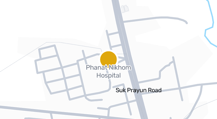 Map showing Phanat Nikhom Hospital