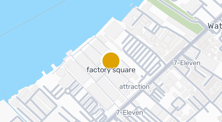 Map showing factory square
