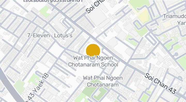 Map showing Wat Phai Ngoen Chotanaram School