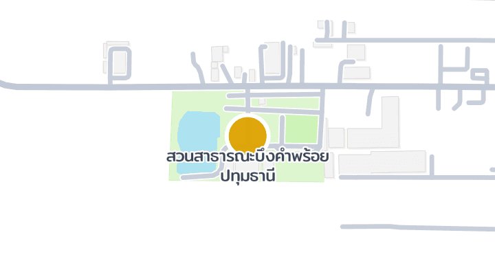แผนที่แสดงสวนสาธารณะบึงคำพร้อย ปทุมธานี
