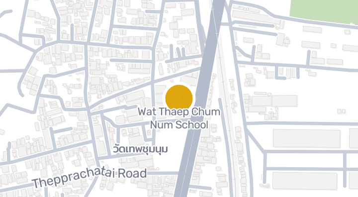 แผนที่แสดงโรงเรียนวัดเทพชุมนุม