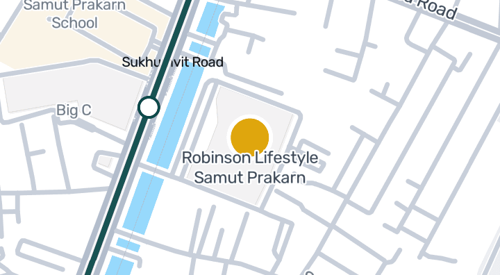 Map showing Robinson Lifestyle Samut Prakarn