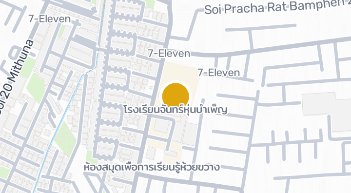 Map showing โรงเรียนจันทร์หุ่นบำเพ็ญ