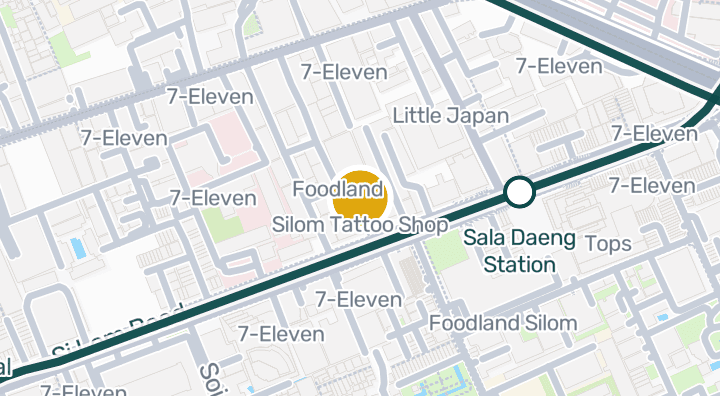 Map showing Silom Tattoo Shop