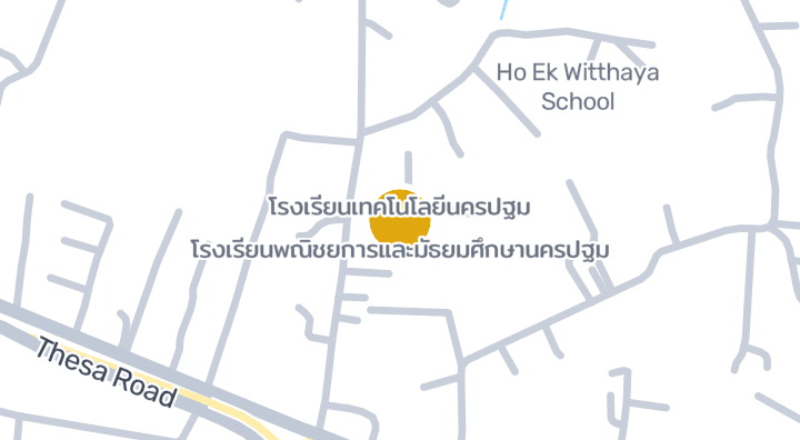 Carte montrant โรงเรียนพณิชยการและมัธยมศึกษานครปฐม