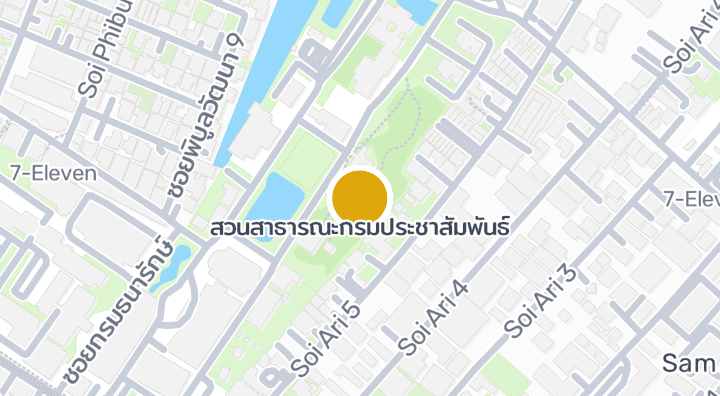 แผนที่แสดงสวนสาธารณะกรมประชาสัมพันธ์