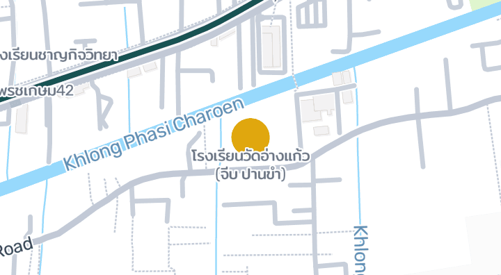 Map showing โรงเรียนวัดอ่างแก้ว (จีบ ปานขำ)