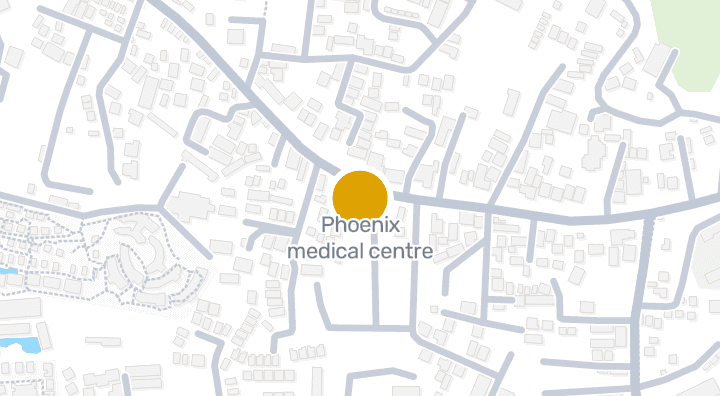 แผนที่แสดงPhoenix medical centre