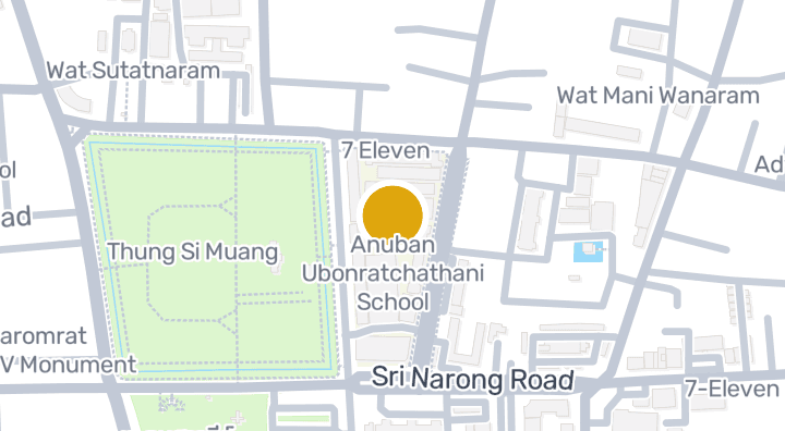 แผนที่แสดงโรงเรียนอนุบาลอุบลราชธานี