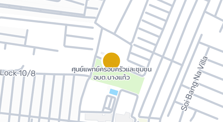 Map showing ศุนย์แพทย์ครอบครัวและชุมชน อบต.บางแก้ว
