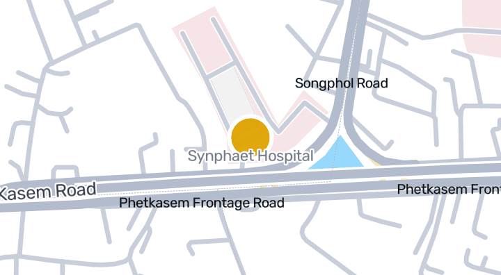 แผนที่แสดงSynphaet Hospital