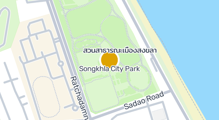 แผนที่แสดงสวนสาธารณะเมืองสงขลา​