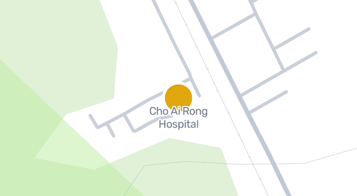 Map showing Cho Ai Rong Hospital