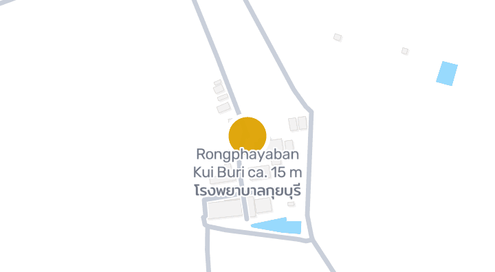 แผนที่แสดงRongphayaban Kui Buri ca. 15 m โรงพยาบาลกุยบุรี