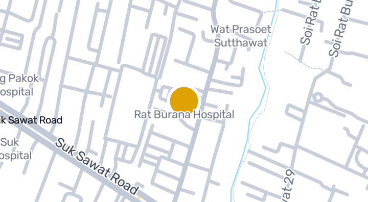 显示Rat Burana Hospital的地图