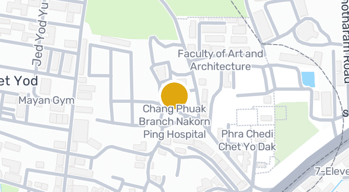 Map showing Chang Phuak Branch Nakorn Ping Hospital