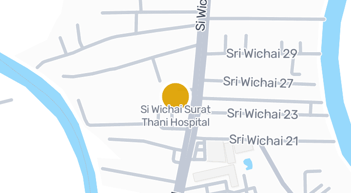 แผนที่แสดงโรงพยาบาลศรีวิชัยสุราษฎร์ธานี