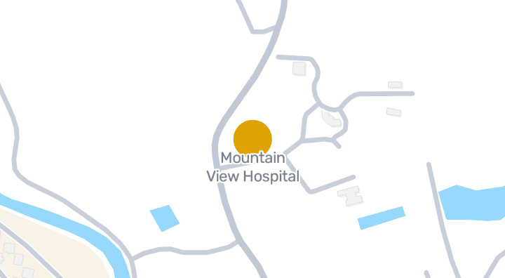 显示Mountain View Hospital的地图