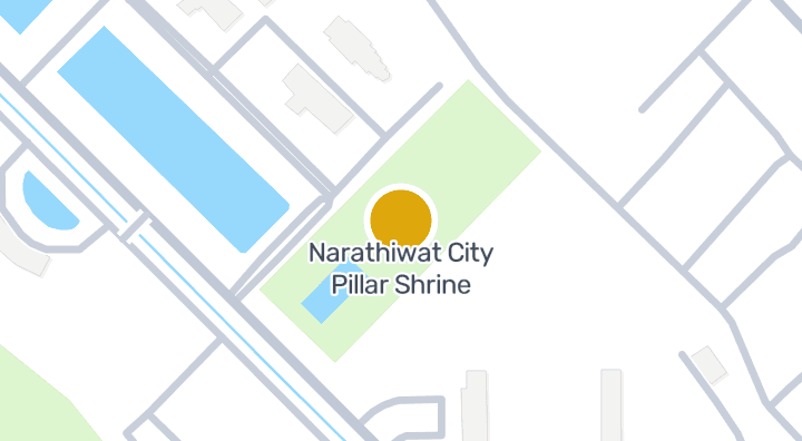 Map showing Narathiwat City Pillar Shrine