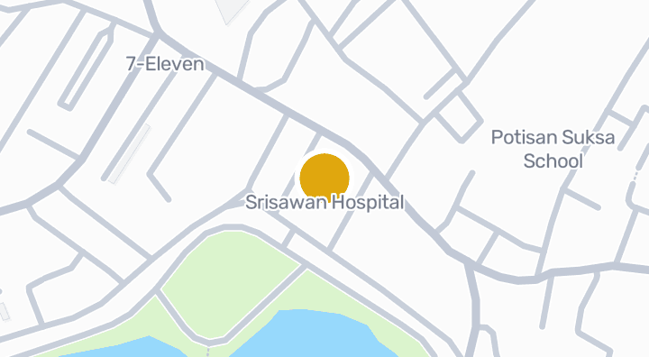 แผนที่แสดงโรงพยาบาลศรีสวรรค์