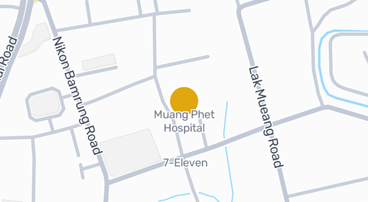 Map showing Muang Phet Hospital