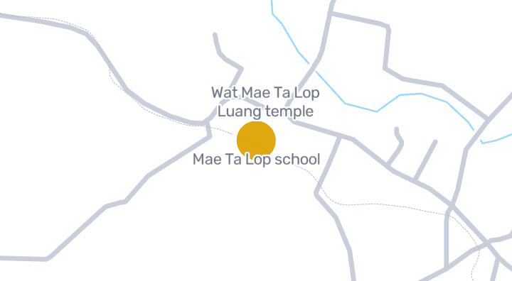 Map showing Mae Ta Lop school