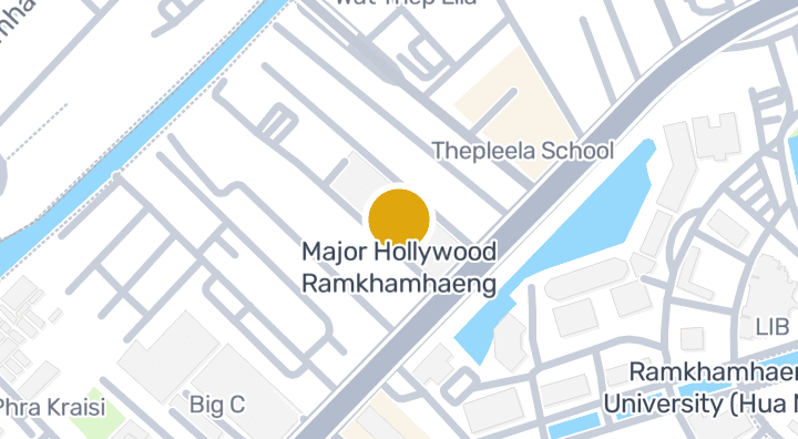 Map showing Major Hollywood Ramkhamhaeng