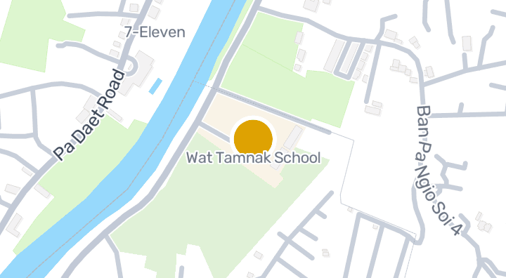 Map showing Wat Tamnak School