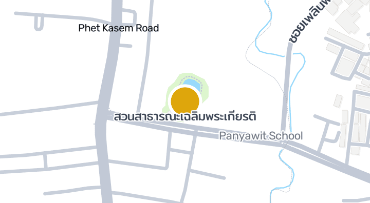แผนที่แสดงสวนสาธารณะเฉลิมพระเกียรติ