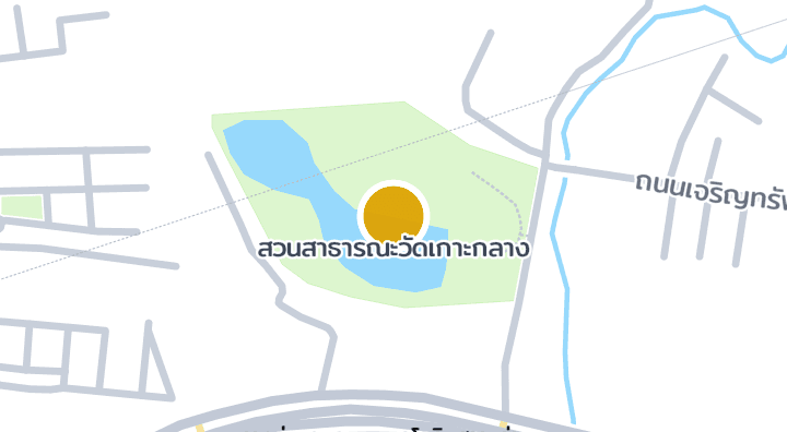 Map showing สวนสาธารณะวัดเกาะกลาง
